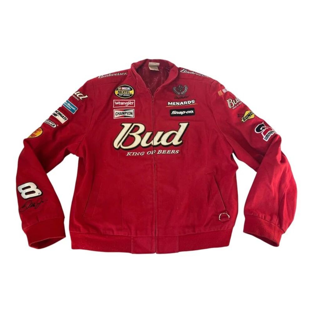 Vintage Chase Authentic Dale Earnhardt Jr Red Sports Racing Jacket Patches Large